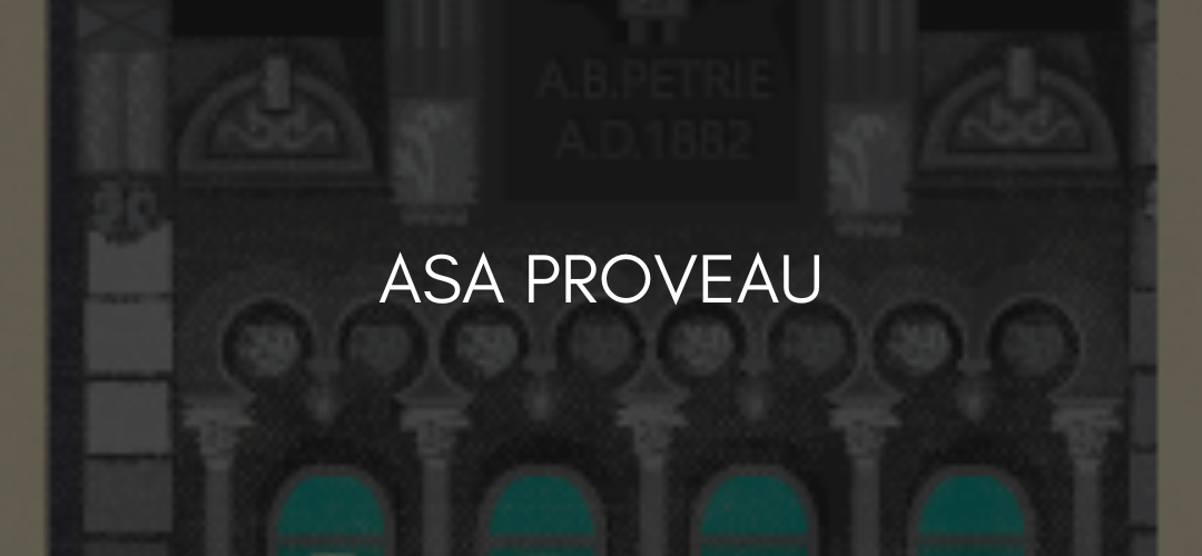 Text reads Asa Proveau