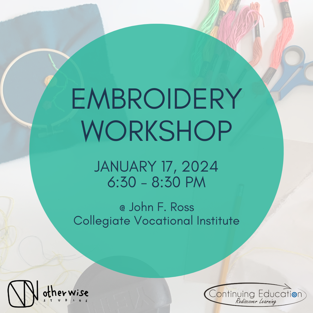 Embroidery with UGDSB Continuing Education